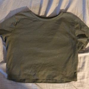 Plain, green, cropped tee wild fable